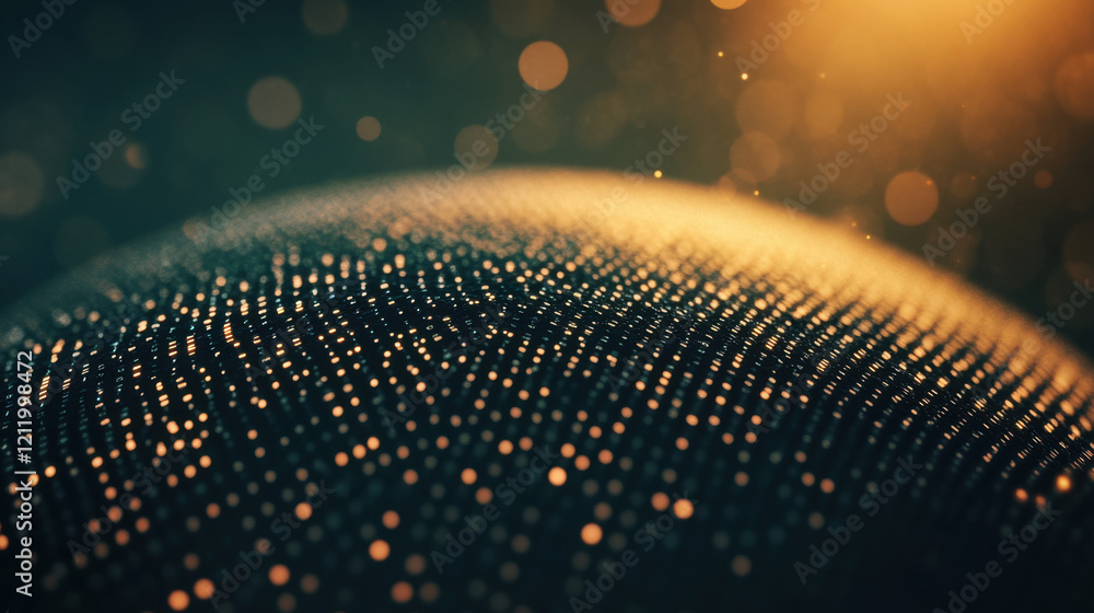 Poster a close-up of a textured surface with shimmering particles, creating a mesmerizing effect of light a