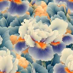 A seamless pattern designed in an Eastern style, Seamless design allows for a perfectly continuous pattern with no visible seams.