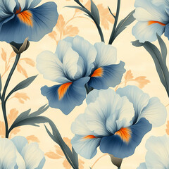 A seamless pattern designed in an Eastern style, Seamless design allows for a perfectly continuous pattern with no visible seams.