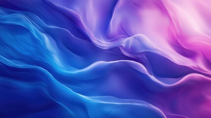 Fototapeta premium Colorful Abstract Waves in Soft Silk Fabric with Gradients of Blue, Purple, and Pink that Evoke a Sense of Serenity and Fluidity in a Dreamlike Atmosphere