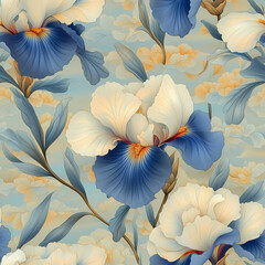 A seamless pattern designed in an Eastern style, Seamless design allows for a perfectly continuous pattern with no visible seams.