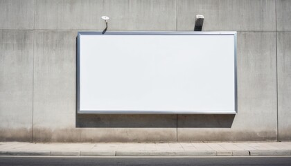 A blank billboard on a wall in an urban outdoor setting ready for advertising
