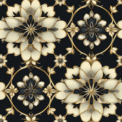 A seamless pattern designed in an Eastern style, Seamless design allows for a perfectly continuous pattern with no visible seams.