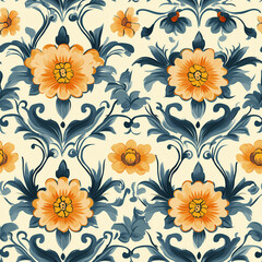 A seamless pattern designed in an Eastern style, Seamless design allows for a perfectly continuous pattern with no visible seams.
