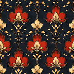 A seamless pattern designed in an Eastern style, Seamless design allows for a perfectly continuous pattern with no visible seams.