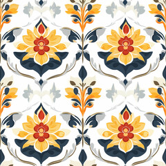 A seamless pattern designed in an Eastern style, Seamless design allows for a perfectly continuous pattern with no visible seams.