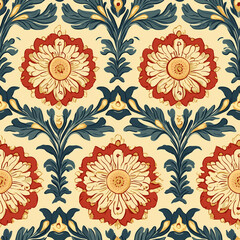 A seamless pattern designed in an Eastern style, Seamless design allows for a perfectly continuous pattern with no visible seams.