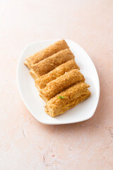 Puff pastry slices with brown sugar