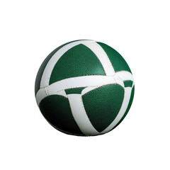 Fototapeta premium Green and White Rugby Ball on White Background