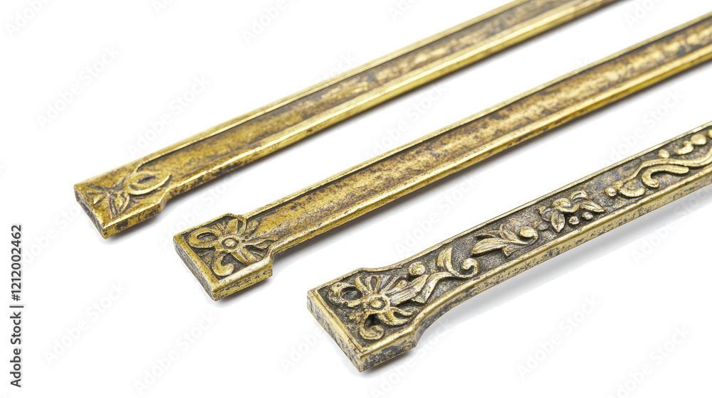 Poster intricate vintage gold frames on display generative ai