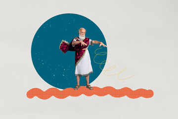 3D collage design composite trend artwork sketch of character god olympic mythology aged woman...