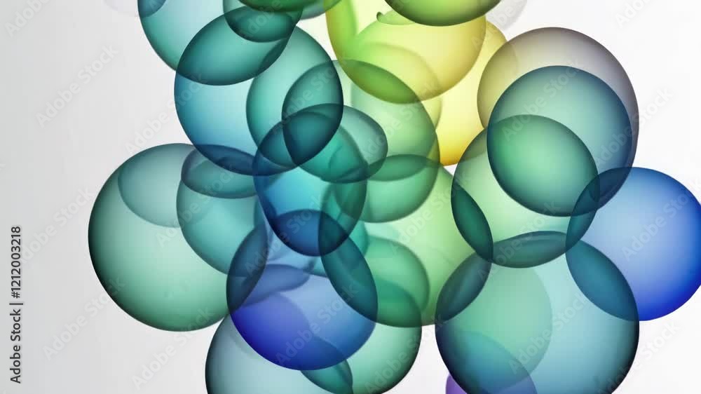 Aufkleber colorful bubble arrangement showcasing transparency and overlapping hues in creative design