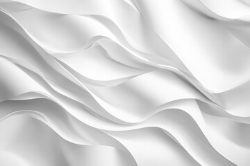 Obraz premium elegant abstract white fabric texture with smooth flowing waves and curves in minimalist backdrop design