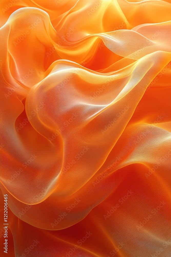 Poster high-quality image of the texture and pattern of orange silk