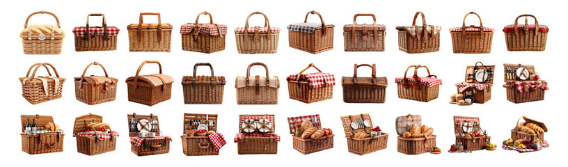 3D Rendering Pack of a Picnic Basket or Box on Transparent Background