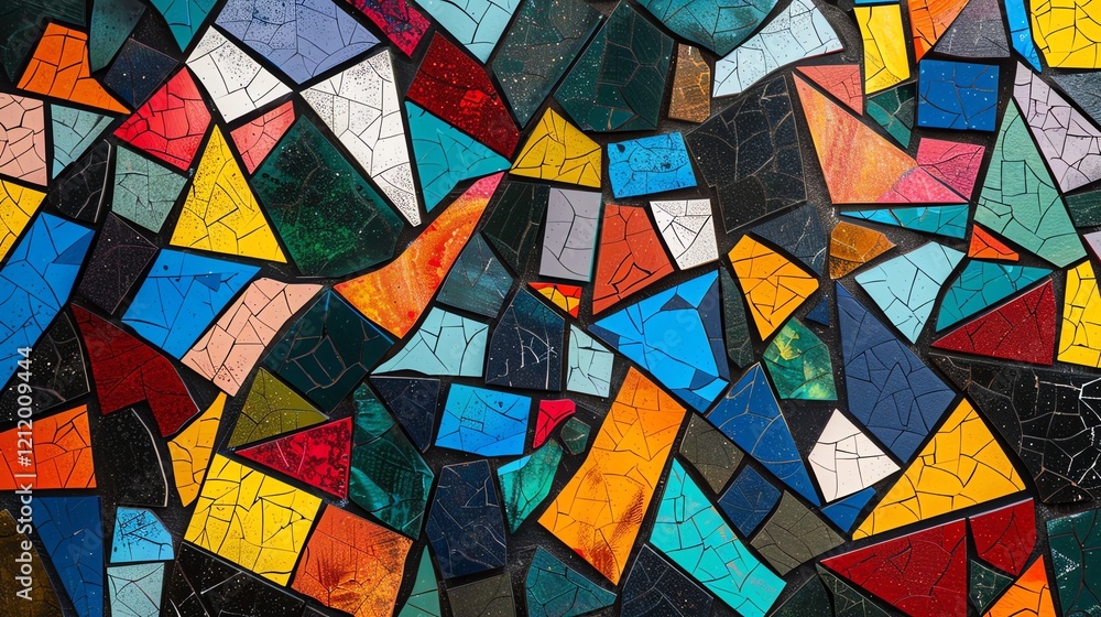 Poster a vibrant mosaic of colorful tiles creates a mesmerizing and intricate pattern.