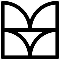 Neubrutalist shapes. Editable stroke vector icon.