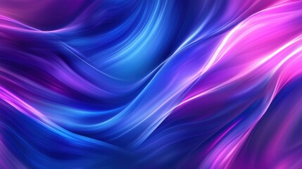Obraz premium Vibrant Abstract Waves of Color Flowing in Blue and Purple Hues, Creating a Sense of Movement and Depth with Smooth Gradients and Light Effects for Creative Projects