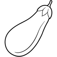 Eggplant Outline Vector Illustration