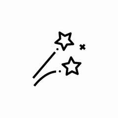 Magic wand stars wizard icon vector sign