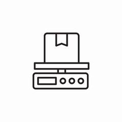 Shipping scale weight measure icon vector sign