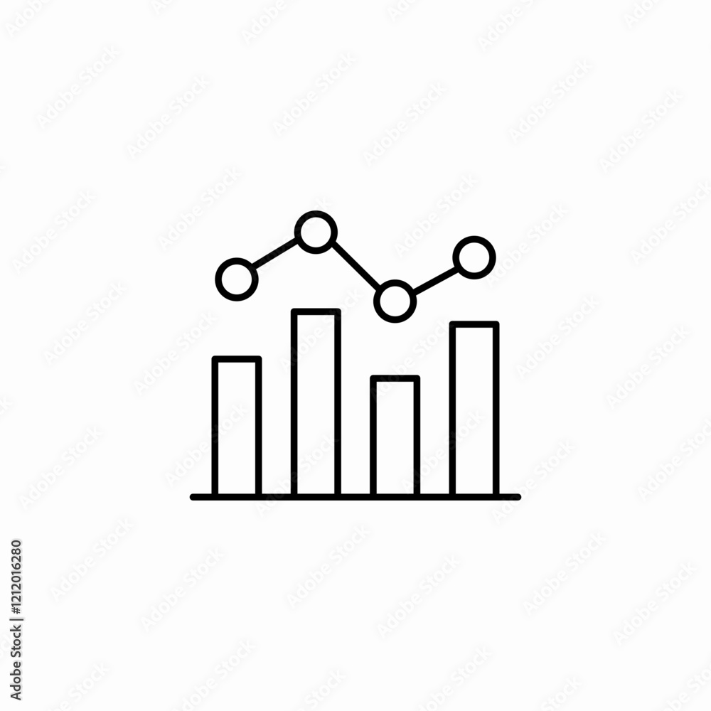 Poster data analytics business graph icon vector sign