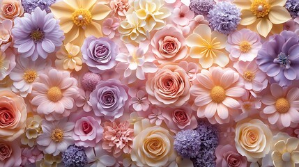 A pastel colored background with delicate flowers