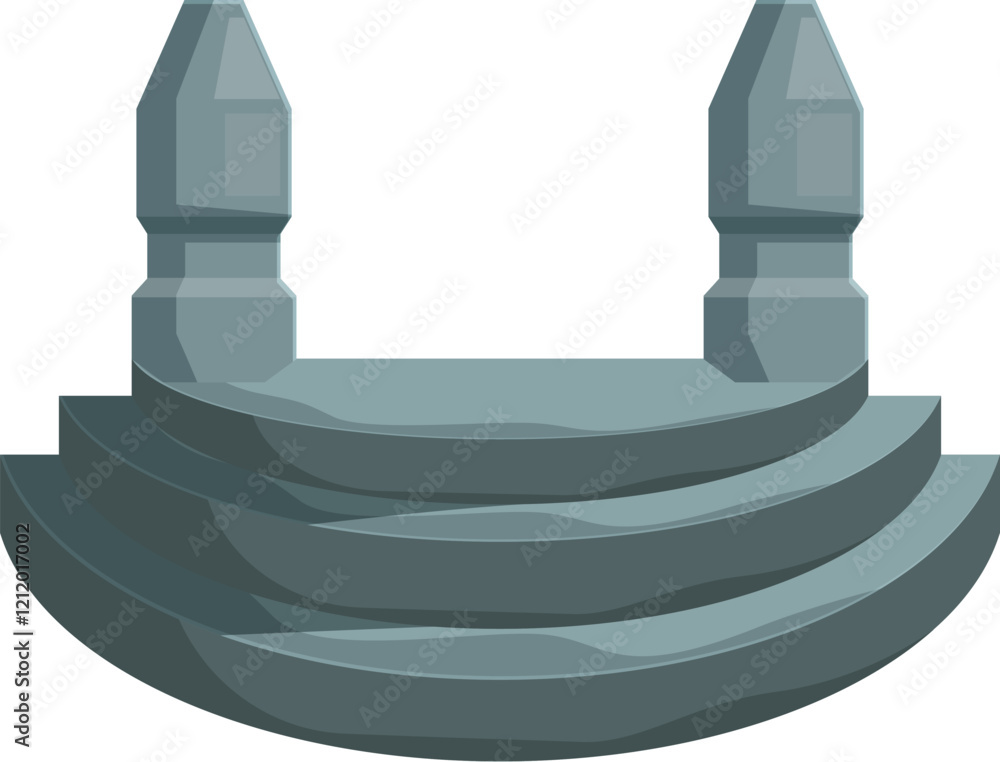 Poster semicircular stone podium with columns, perfect for showcasing important objects or figures