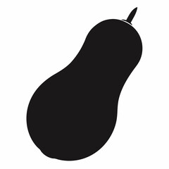 Elegant Black Silhouette of Butternut Squash