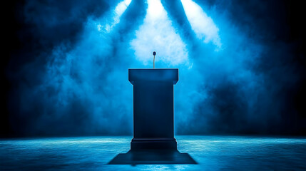 Podium Spotlight Stage Smoke Presentation