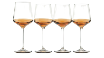 Elegant White Wine Glasses on Clear Background Generative AI