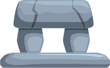 Megalithic tomb known as dolmen with cracks resting on a large stone base