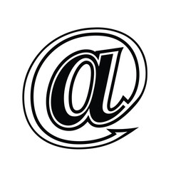 black at sign symbol icon vector on white background.eps