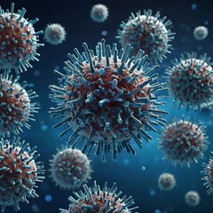 Fototapeta premium virus on blue