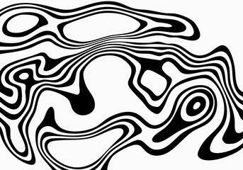 Optical illusion stripes texture. Abstract wavy background. Op art illustration.