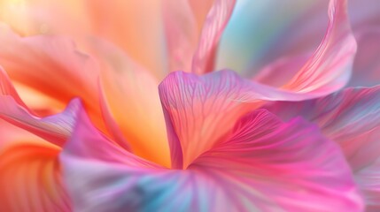 Soft pastel colored flower petals with vibrant veins.