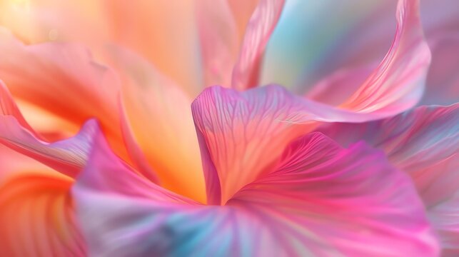 Soft pastel colored flower petals with vibrant veins.