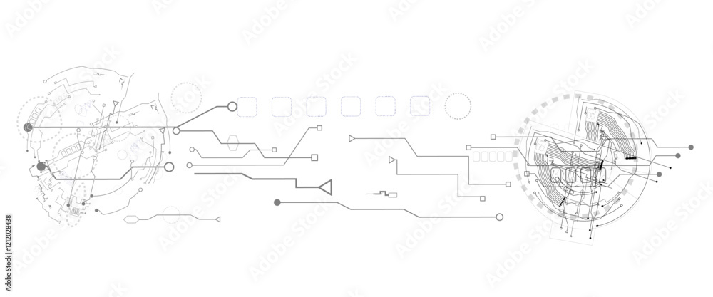 Poster abstract graphic design depicting a network of interconnected