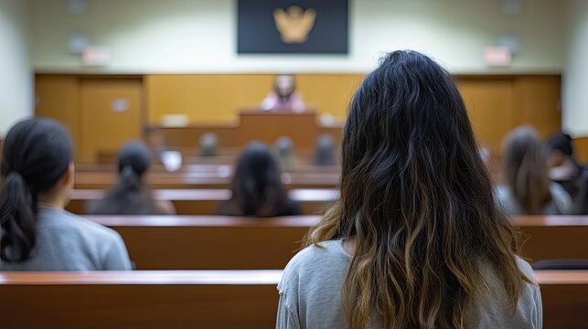 A powerful image of a juvenile court in session, emphasizing the importance of fair treatment for young offenders