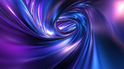 Fototapeta premium Abstract swirling vortex with vibrant purple and blue hues, showcasing fluid movements and dynamic patterns reminiscent of cosmic energy and depth in a mesmerizing design.