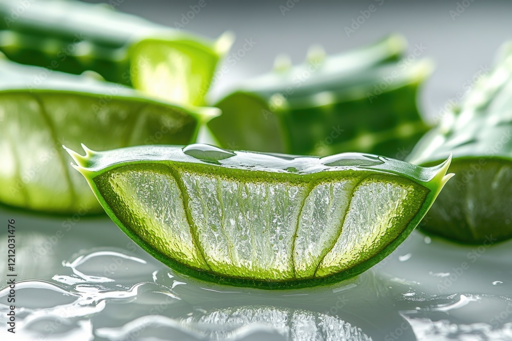 Poster a close-up shot of a slice of lime on a table, great for food or beverage related concepts