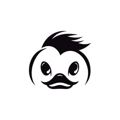 Obraz premium Coloring book for kids duck vector Black vector illustration.