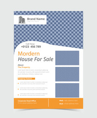 Modern minimalist house for sale flyer design template, Brochure design, cover modern layout, Annual report, Poster, vector illustration template
