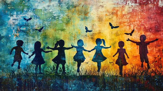 An artistic representation of youth justice themes, featuring symbols of rehabilitation and second chances