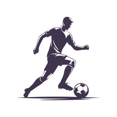 Soccer Player Silhouette Vector Design Template Illustration