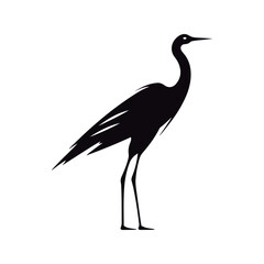 Fototapeta premium Coloring Page Of cartoon cute Crane Coloring Book for kids.