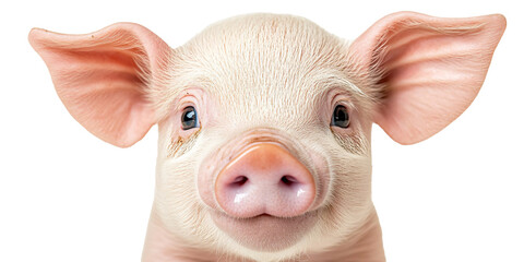 Close-up portrait of a very cute and adorable piglet.