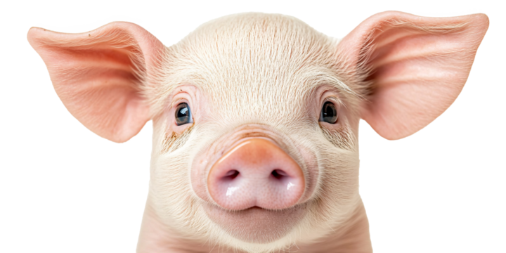 Close-up portrait of a very cute and adorable piglet.
