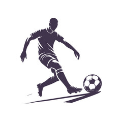 Naklejka premium Soccer Player Silhouette Vector Design Template Illustration