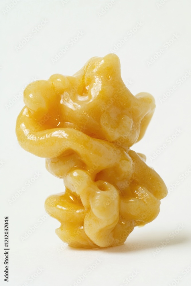 Poster a detailed view of a single serving of prepared food on a clean white background
